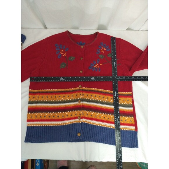 No Tags No Size Measures Like 1X Embroidered Knit Cardigan Button Sweater - Picture 4 of 14